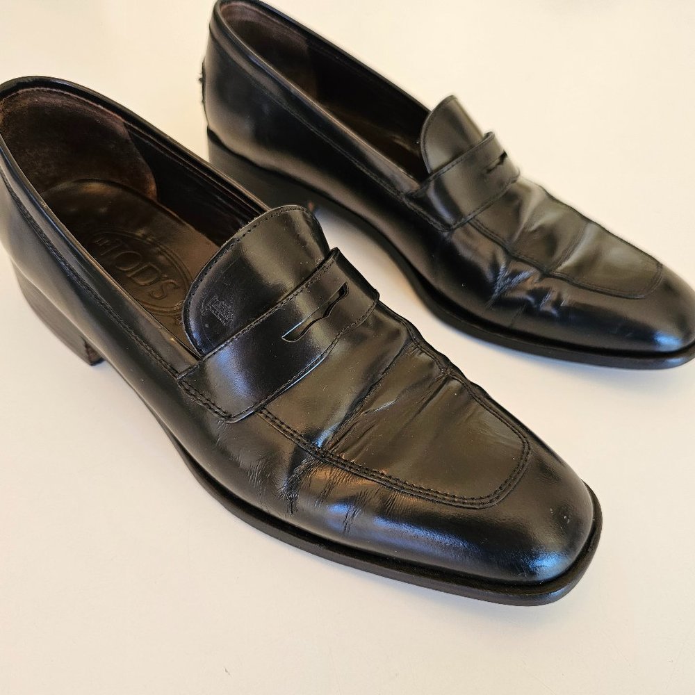 Tod's penny loafers black women's size 7.5